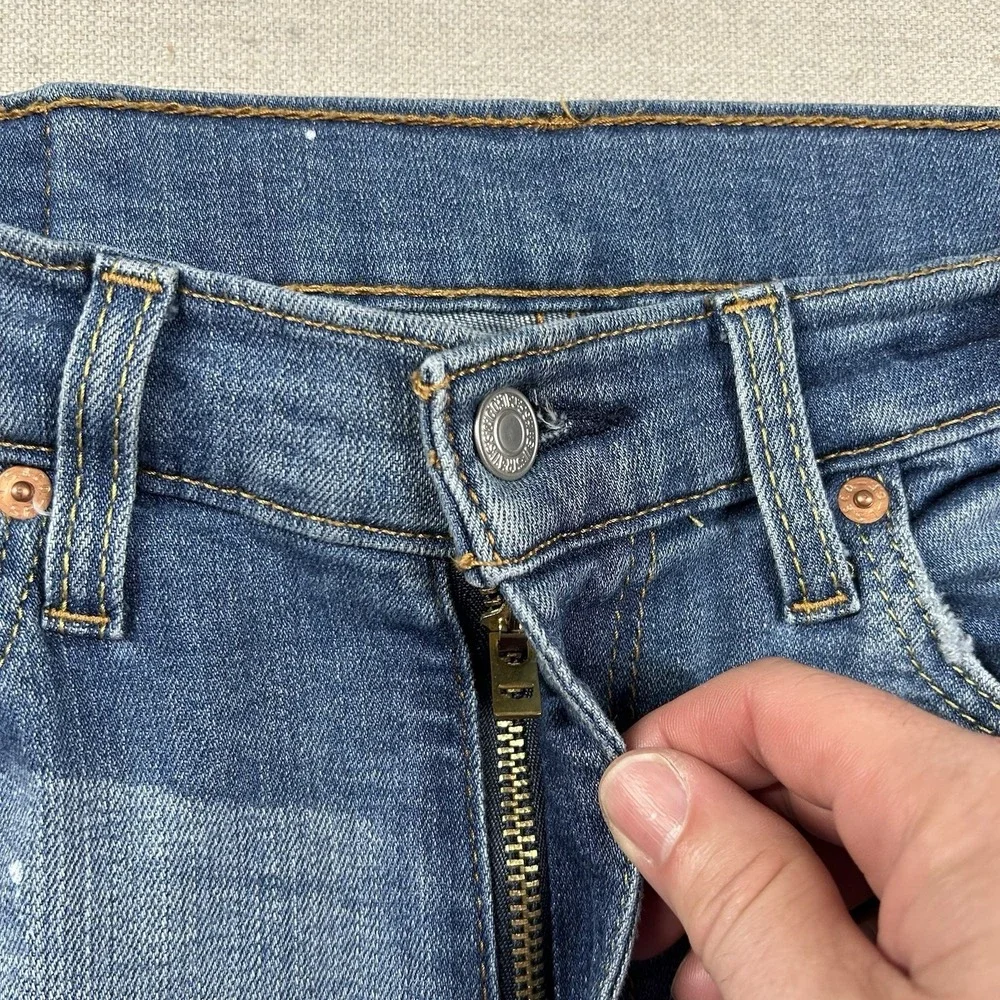 Levis 510 Jeans Mens 30x30 (fits 28x28) Slim Fit Ankle Punk Skinny Distressed